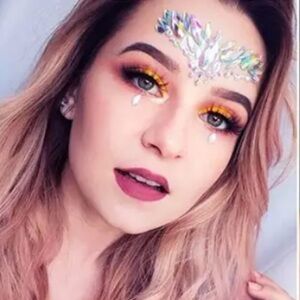 ⭐️Stunning festival 3D FACE jewels Rhinestones w gypsy/89s90s vibe